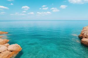 Serene Coastal View Azure Waters Meet the Sky photo