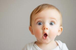 Baby's Surprising Expression A Delightful Portrait photo