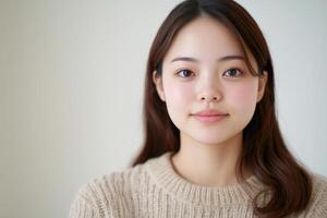 Portrait of a Young Woman with a Gentle Smile photo