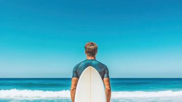 Peaceful Surfer on a Sunny Beach Day photo