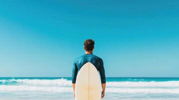 Peaceful Surfer on a Sunny Beach Day 2 photo