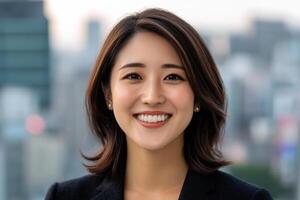 Radiant Businesswoman in Urban Setting photo