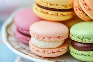 A Delightful Array of Colorful Macarons photo