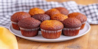 A Delicious Array of Baked Cupcakes on a Plate photo