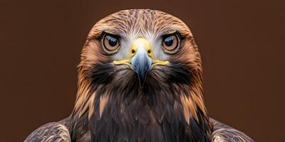 Majestic Golden Eagle Portrait A Look at a Wild Bird of Prey. Experience the intense gaze and intricate details of this magnific photo