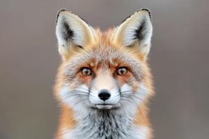 Majestic Red Fox Portrait A Stunning of a Wild Animal in its Natural Habitat. This captivating wildlife photography showcases the photo