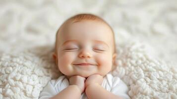 Sweet Dreams of a Baby A Peaceful and Adorable Image of an Infant Sleeping Calmly. This heartwarming photo captures the serenity a
