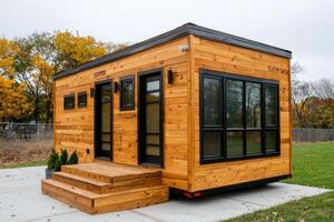 Modern Tiny House Design Sustainable and Compact Living Space. Explore the beauty of minimalist architecture in this stunning tiny photo