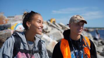 Joyful Teenagers Exploring the Coast A Summer Adventure Filled with Smiles and Friendship photo