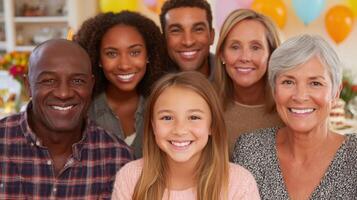 Multigenerational Family Portrait A Celebration of Love, Unity, and Togetherness. This heartwarming image captures the joy and bon photo