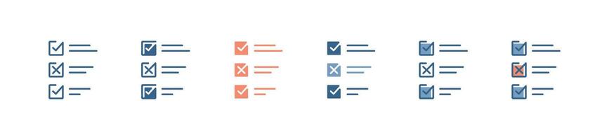 simple checklist option choice icon set business evaluation select task plan survey illustration vector