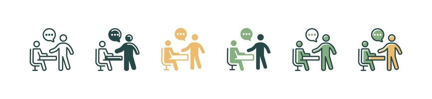teacher workshop skill training icon business education classroom human resource development course signs illustration for web and app vector