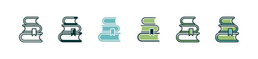 simple stack of books icon set knowledge literature learning book collection library study pile of books signs illustration vector