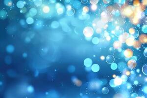 Soft sparkling light effects against blue background ideal as festive decoration photo