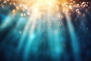 Sunlight shining through the water, creating a serene and mystical ambiance photo