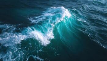 close up blue ocean wave photo