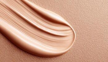 cosmetic smears of creamy texture on beige background photo