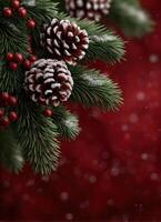 Christmas holiday and Pine cone background. photo