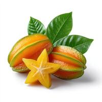 Ripe Star fruit isolated on white background photo