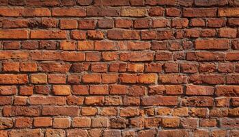 old brick wall of an ancient building. red masonry of stone blocks as background photo