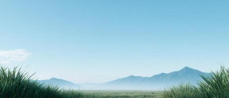 Serene mountain landscape open sky nature photography tranquil environment wide angle view photo