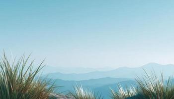 Serene mountain landscape open sky nature photography soft foreground tranquil viewpoint photo