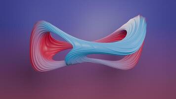 A 3d illustration of a red and blue curved shape photo