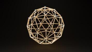 A 3d model of a geometric object made of wood photo