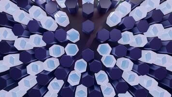 A computer generated image of a large number of blue and white cubes photo