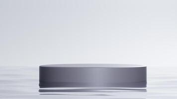 An empty round table in the middle of water photo