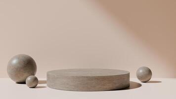 A round table with three small objects on it photo