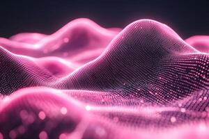 Futuristic Digital Waveform Pattern with Neon Pink Light for Tech Design photo