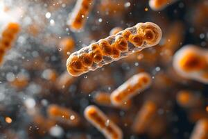 Microscopic View of Bacteria in Motion - Biological Science Concept photo