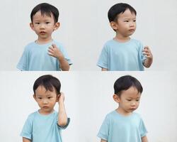 Expressive Boy in Various Poses photo