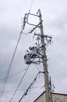 Electrical Pole with Sky Background photo