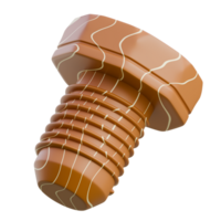 3D Render Chocolate Screw Nut png