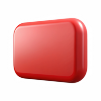Red rectangular button element isolated on transparent background png