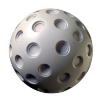 Grey sphere with circular indentations isolated on transparent background png