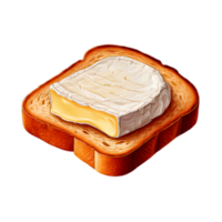 Camembert Cheese on Toasted Bread png