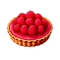 Red Raspberry Tart on Transparent Background png