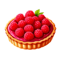Raspberry Tart with Red Berries and Golden Crust png