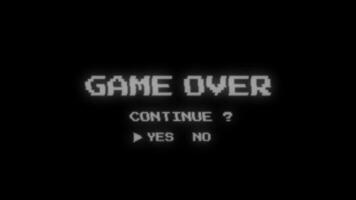 Game Over Retro CRT Screen Animation, Pixelated Gaming Outro with VHS Flicker Effect video