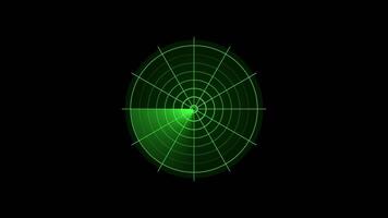 Green Radar Rotating Animation with Scanning Beam and Circular Grid for Military UI and Sci-Fi Interface video