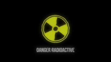 Animated Radioactive Danger Warning Screen, Retro Glitch VHS Flicker Effect video