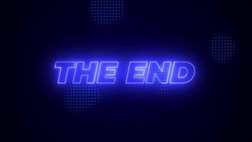 The End Neon Sign Animation With Halftone Background video