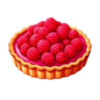 Raspberry Tart on Transparent Background png