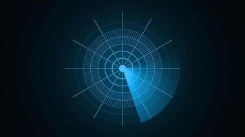 Futuristic Radar Scanning Animation with Rotating Beam and Circular Grid for Sci-Fi HUD and Technology Interface video
