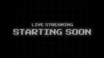 Animated Live Streaming Starting Soon Screen, Retro Pixel Art CRT Style Stream Intro video