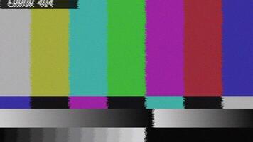 TV Static Color Bars Glitch Error No Signal, Analog Television Error Screen Noise and Color Bars Animation video