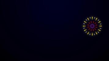 Animated Colorful Fireworks Explosion with Stars and Glowing Effects on Black Background video